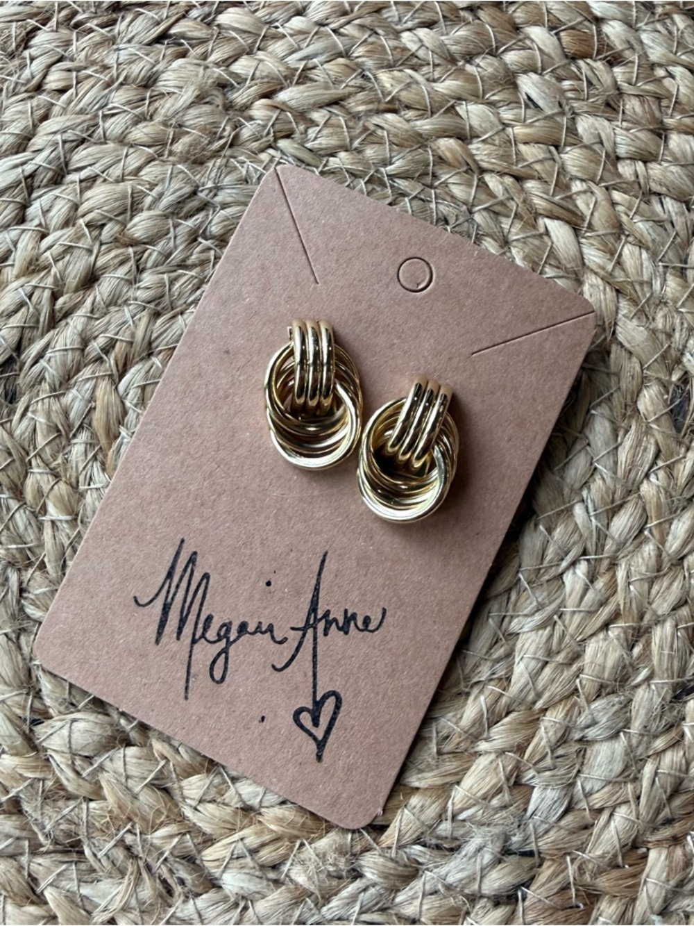 Polished Gold Interlocking Loop Drop Earrings - Women Jewelry